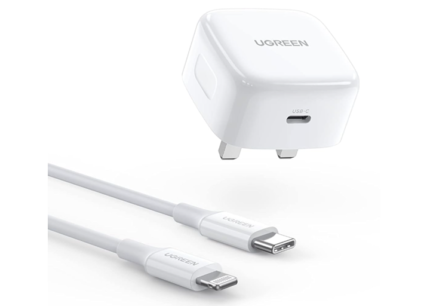 UGREEN PD 20W USB C Charger Cable Set for iPhone Charger Lightning Cord Type C Fast Charging Wall Plug with Lightning Cable 1M Compatible for iPhone 14 Pro Max/13/12/11/Xs, iPad 7-9/ mini 5/ Air 3