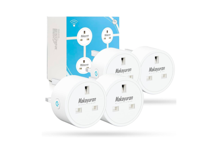 Smart Plug, Smart Outlet Plug Socket Compatible with Alexa and Google Home, WiFi Plug Socket With Remote Control & Voice Control, With Electricity Statistics Timer Function, No Hub Required (4 Pack)