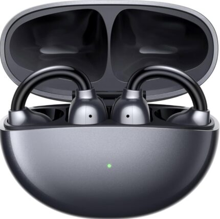 UGREEN ClipBuds, Open-ear Wireless Headphones with 4 Mic Clear Call 12mm Diaphragm Earbuds Clip on Earphones Bluetooth 6.0, App & Touch Control, Lightweight, IPX5 for Fitness, 30H Playtime, iOS & Android