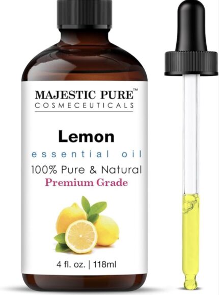 Majestic Pure Lemon Oil, Therapeutic Grade, Premium Quality Lemon Oil, 4 fl. oz