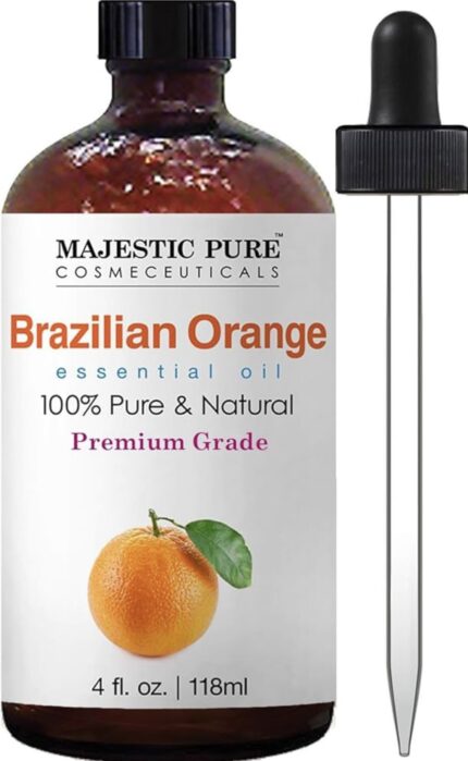 MAJESTIC PURE Brazilian Orange Essential Oil | 100% Pure and Natural | Premium Grade Essential Oils for Hair Care, Home Diffusers, Skin, Aromatherapy, Massage and Humidifiers | 118 ml
