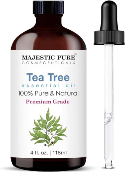 MAJESTIC PURE Tea Tree Essential Oil - Large 118 ml Bottle | 100% Pure & Natural | Premium Grade Essential Oil for Hair Care, Skin, Aromatherapy, Diffusers, Massage & Humidifiers
