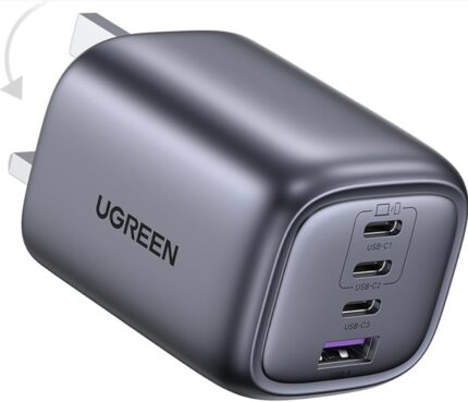 UGREEN Nexode 4-Port 65W USB C Charger, Foldable Type-C Fast Wall Charge Plug GaN Laptop Charging Adapter Compatible for MacBook Air, HP/Dell/Lenovo, iPad, iPhone 17 Pro Max/16, Galaxy S25 Ultra