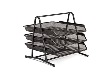 Showay Hi-Range Desk Deposit Tray 3 Layer A4 Metal tray Office Desk Organiser Paper