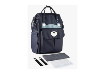 Insular 3-Way Diaper Bag Backpack with Stroller Hook - Waterproof Oxford Fabric, 11 Compartment Organizer, Ergonomic Shoulder Straps - Keeps Baby Safe and Mom Comfortable