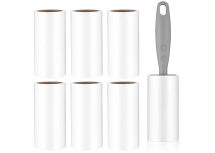MOMENT Manual Lint Roller Set for Pet Hair, Portable Extra Sticky Lint Remover with 210 Sheets(7 Rollers+1 Upgraded Handles),Fluff Brush Adhesive Sheets for Clothes/Pet Hair/Cat Dog/Dust and Fuzz