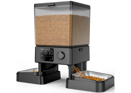 oneisall Automatic Cat Feeder for 2 Cats, 20 Cups/5L Automatic Cat Food Dispenser for Small Pets Indoor, Timed Cat Feeder for Dry Food