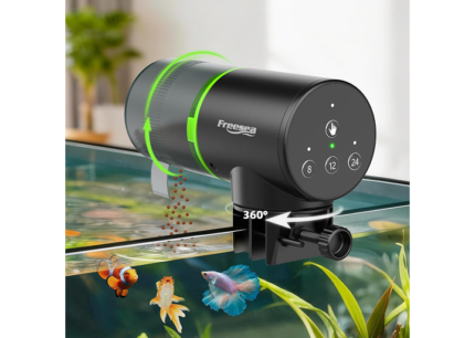 FREESEA Aquarium Automatic Fish Feeder: Vacation Timer Feeder for Fish Tank Electric Adjustable Auto Fish Food Dispenser 0.05 Gal & Two Fixed Methods