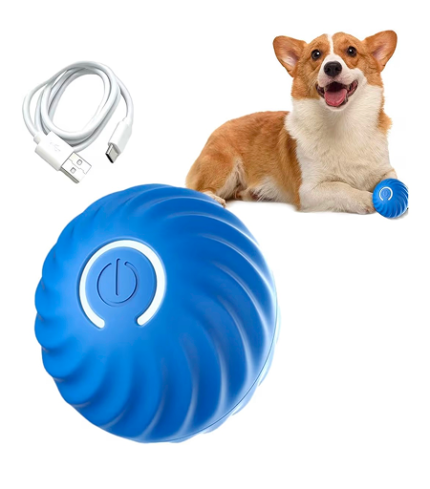 SKY-TOUCH INTERACTIVE DOG BALL TOY, Smart Self-Moving Ball with 2 Modes Long Battery Life, New Electric Intelligent Teasing Cat Ball, Rechargeable Cat Toys Balls for Indoor Cats, Dogs, Pets, Blue