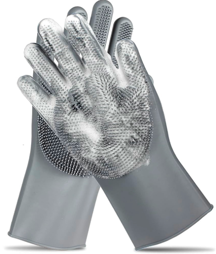 Pet Grooming Gloves - Gentle Dog Bathing Shampoo Brush - Massage Mitt with Enhanced Five Finger Design - Efficient Deshedding Glove for Dogs, Cats, Rabbits and Horses - 1 Pack