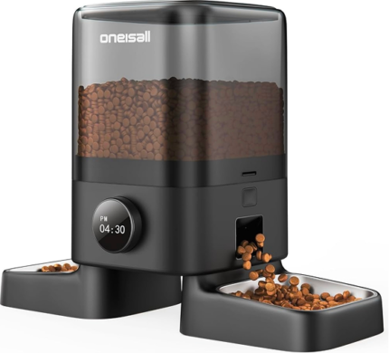 oneisall Automatic Cat Feeder for 2 Cats, 20 Cups/5L Auto Cat Feeder, Automatic Cats Food Dispenser for Small Pets Indoor, Timed Pet Feeder for Dry Food