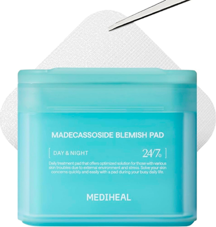 Mediheal Madecassoside Blemish Pad | Square Cotton Facial Toner With Centella Asiatica & Madecassoside | Anti Blemish Face To Improve Uneven Skin Tone | 100 Pads