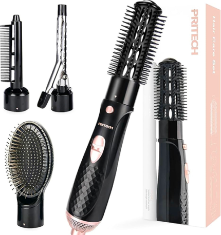 PRITECH Hair Dryer Brush, Hot Brush for Hair Styling Tools - Light Weight Blow Dry Hair Brush with 2 Heat Speed & 1 Cold Wind Hot Air Brush