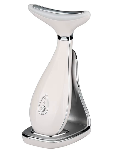 VRAIKO LILY Neck Face Massager, Face Sculpting tool, Skin Rejuvenation Device with Thermal, Triple Action LED and Vibration, for Anti-aging, Lifting and Tightening Sagging Skin (Pearl White)