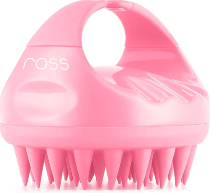 Ross Hair Scalp Massager Shampoo Brush with Soft Silicone Bristles (Pink)