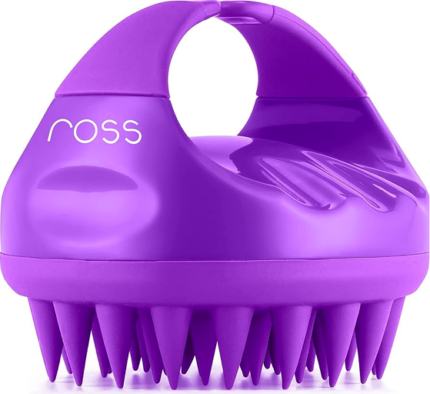 Ross Hair Scalp Massager Shampoo Brush With Soft Silicone Bristles (Purple)