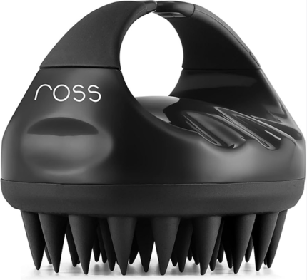 Ross Hair Scalp Massager Shampoo Brush with Soft Silicone Bristles (Black)