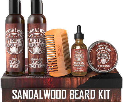 Ultimate Beard Care Conditioner Kit - Beard Grooming Kit for Men Softens, Smoothes and Soothes Itch-Contains Beard Oil, Beard Balm, Wash & Conditioner and Comb - Sandalwood Scent