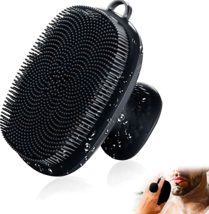 VWMYQ Facial Cleansing Brush Silicone, Face Wash Brush Manual Waterproof, Cleansing Skin Care Face Brushes for Cleansing and Exfoliating (black)