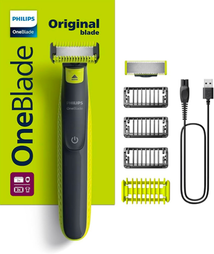 Philips OneBlade Face & Body QP2824 | Dual-Sided Blade | Unique OneBlade Technology | 45min Cordless | Waterproof | Electric Beard Trimmer & Shaver